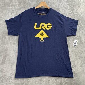 Lifted Research Group Shirt Mens Large Blue LRG Tree Graphic Tee Stacked Logo